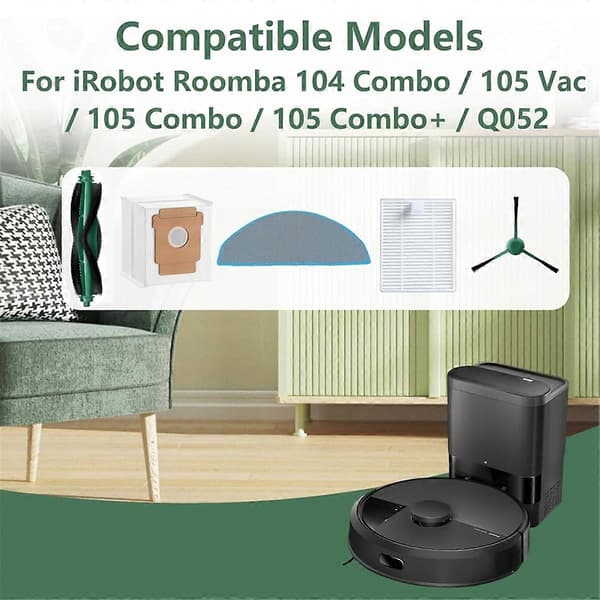 Til 104 Combo/105 Vac/105 Combo/105 Combo+/Q052 Støvsugerdele Hovedsidebørstefiltre Moppedus