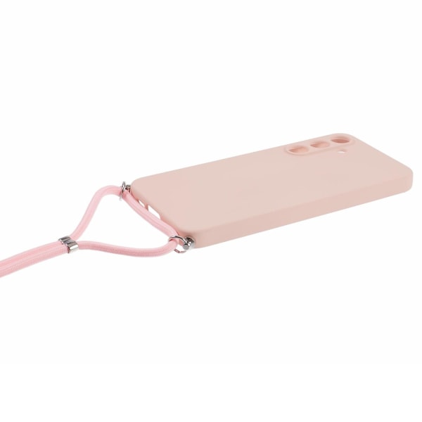 For Samsung Galaxy A55 5G telefondeksel TPU gummibelagt beskyttelsesdeksel med snor - rosa Pink Style B Samsung Galaxy A55 5G