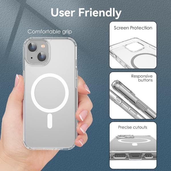 iPhone 14 Cover Transparent, Magnetisk til iPhone 14 med MagSafe