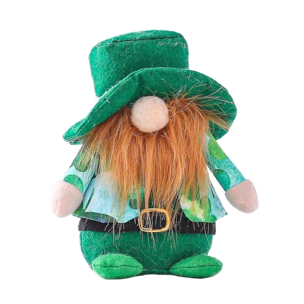St. Patrick's Day Ansiktsløs dukke Rudolph Doll dekorativ plysj