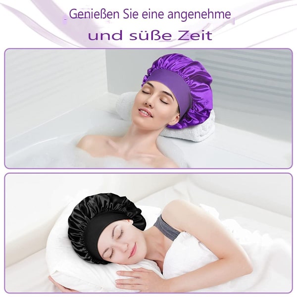 2-pack satinmössa sovmössa silkeslockar sovmössa justerbar sovande