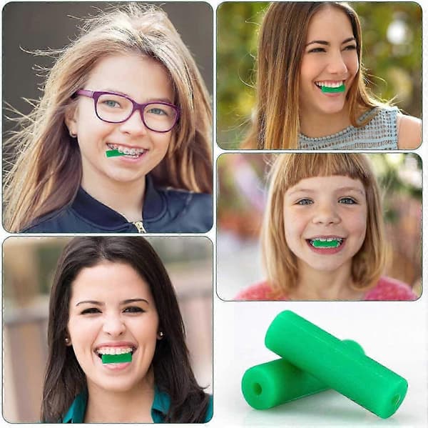20 st Aligner Chewies för Aligners, gröna mintdoftande tandtuggisar med 2 st blå Ali