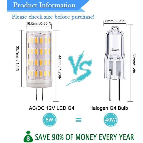 G4 led polttimo 12v 5w. G4 T3 Jc kaksinapaiset pohjalamput. 40w halogeenipolttimo