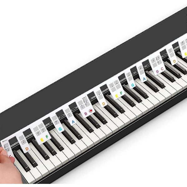 61 Keys Silikone Piano Keyboard Sticker, Aftagelige Piano Stickers til Keyboards Colour 88