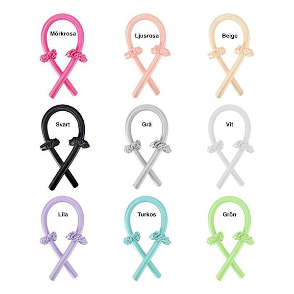 Lämpötön kiharrin, Heatless Curling, Kihara hiukset ilman lämpöä, Kit pink