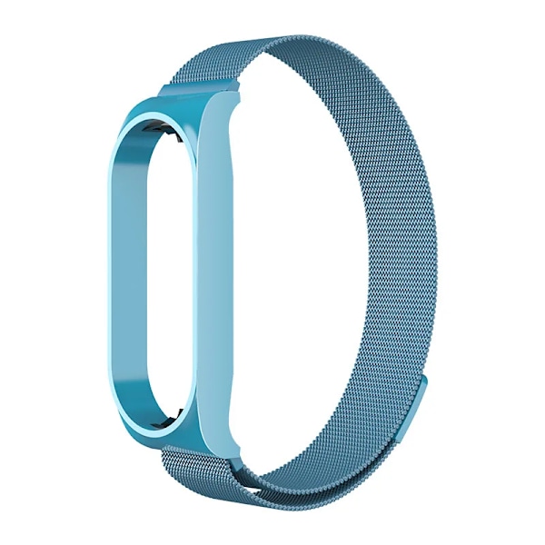 Milanese Loop Rem for Xiaomi Mi Band 7 6 5 4 3 Rustfrit Stål Magnetisk Armbånd Metal Armbånd til Xiaomi mi band 4 3 Remme 7 Perlemorsblå 7 Pearlescent Blue Mi band 4 3