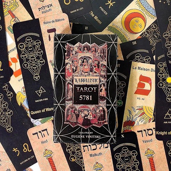 Kabbalistinen Tarot 5781 -pakka, ainutlaatuiset kuvitetut okkulttiset kortit tarot-lukemiseen, Kabbala-kortit ennustamiseen ja meditaatioon