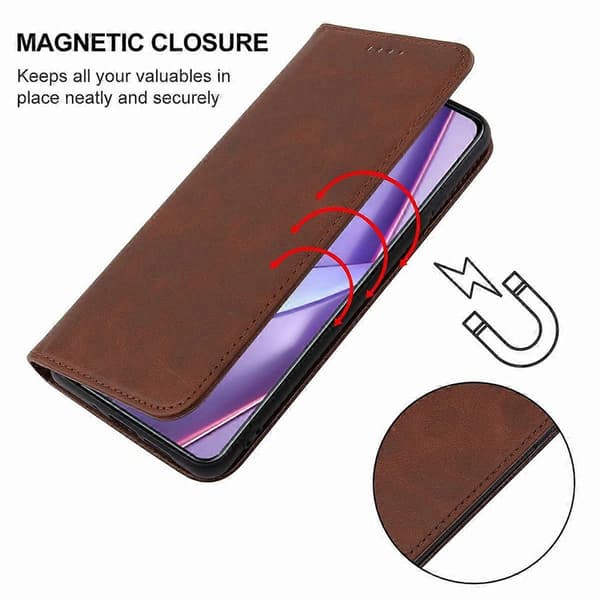 Magnetisk læder telefoncover til OPPO Ace2 Brown