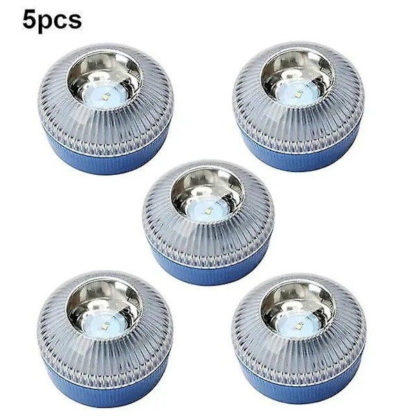 Nyeste Bærbare Nødlys V16 Homologeret Bil Nødblink Orange/Blå/Rød Magnetisk Induktions Stroboskoplys blue 5pcs