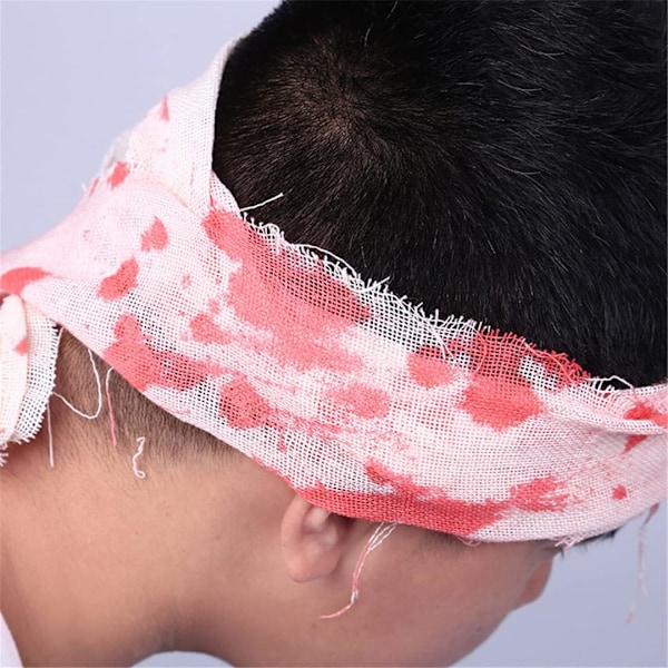 1 rulle Halloween blodig gazebandage tape mumiebandage makeup dekorationstape cosplay fest fotografering rekvisitter