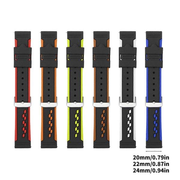Silikone urremme Quick Release Bløde gummiremme til mænd og kvinder Vandtætte Svedafvisende Red 24mm