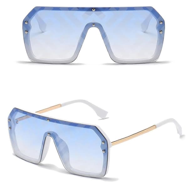 Nye opgraderede store stel trend bogstav solbriller samlede linser mænd kvinder mode all-match Red