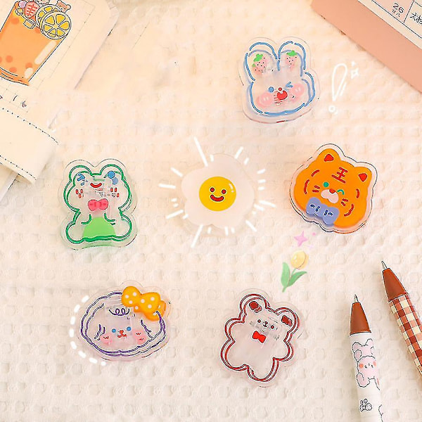 Mini gjennomsiktige plastklips Multifunksjonelle klips for oppheng av bilder Papirklemme Rabbit Head