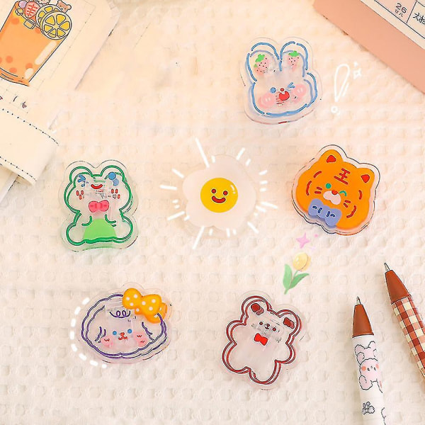 Mini transparenta plastklämmor Multifunktionella hängande foton klämma pappersklämma Rabbit Head
