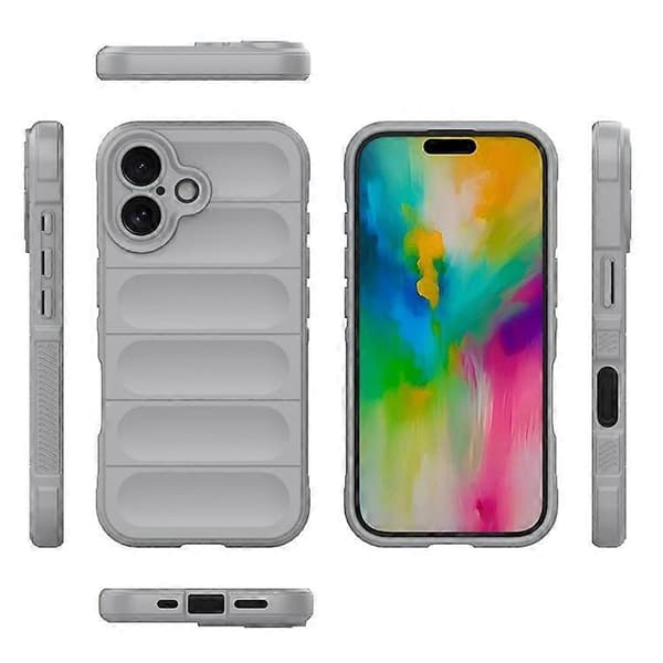 Kompatibel med iPhone 16 Plus-deksel Robust TPU Støtsikkert Mobiltelefondeksel LightGrey
