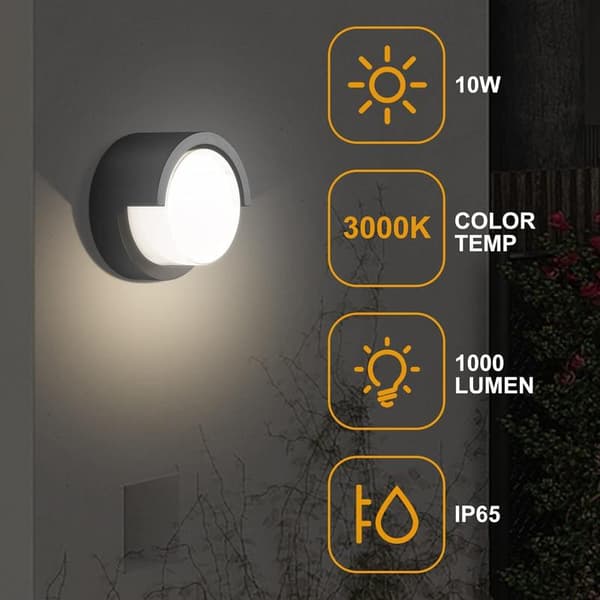 LED Moderne Væglamper Indendørs, Keyearth Mat Sort Væglampe