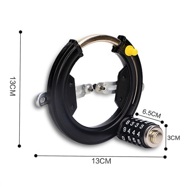 Cykel Stål Hesteskolås Sikkerhedsadgangskode 4-cifret lås Tyverisikringskombinationsnummer kode Sikkerhed Cykel Cykeltilbehør