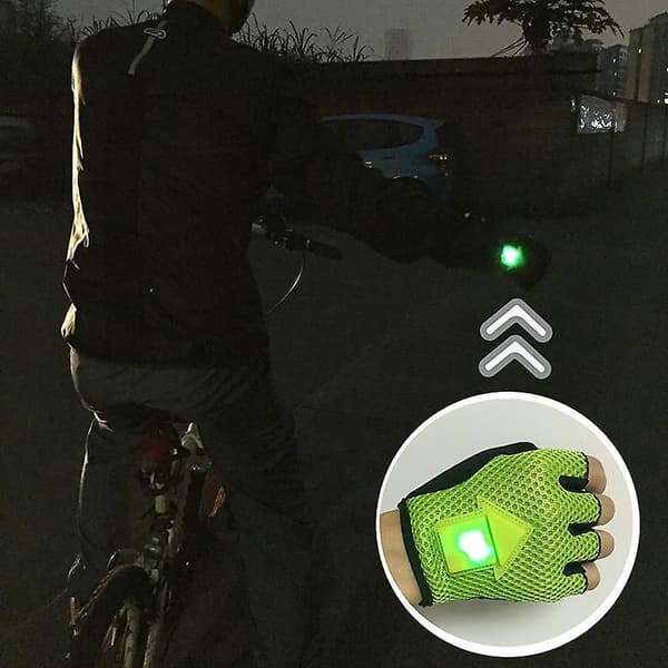 BIKIGHT Gravity Sensor Blinklys Cykelhandsker LED Lys Automatisk Induktion Advarsel til Cykling Løbetur