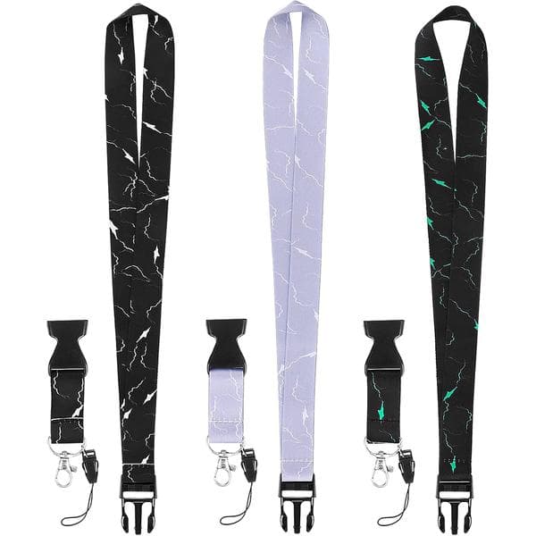 3-pack Lanyard med snabbspänne, Robust Marmor Lanyard