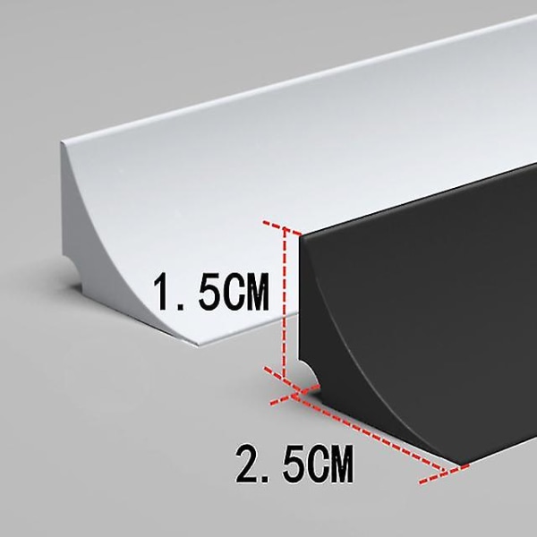 3m Silikone Vandprop Strip Bøjelig Køkkenbordplade Fastholdelse Badeværelse Bruser Dam Oversvømmelsesbarriere Tør og våd adskillelse black 100cm