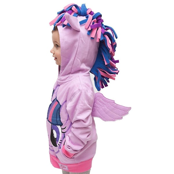 Barne-Unicorn Genser med Lange Ermer, Vinger, Ører og Hårdesign Purple 130cm