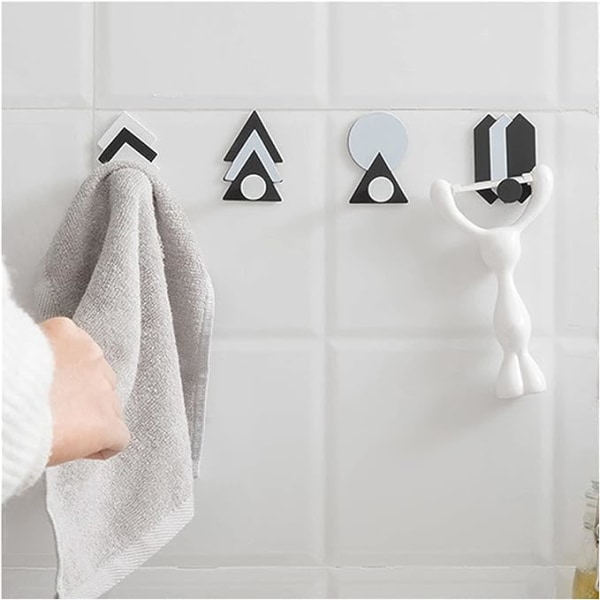 Nordic Style Creative Hook Coat Hat Håndkle Nøkkelstativ Klesstativ Rustfritt stål Multifunksjonell Veggfeste Home Decor (Farge: C)