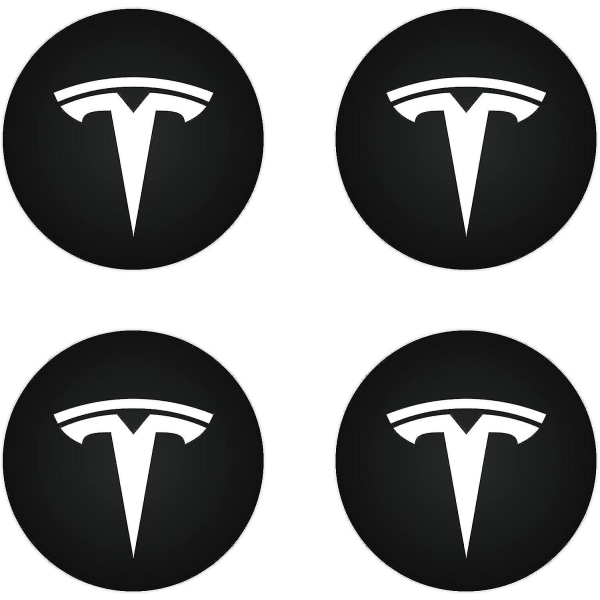 Senterhette (4 stk) For Tesla Model Y Model 3 Modifikasjon Navkapsel (hvit/matt svart) Hhh