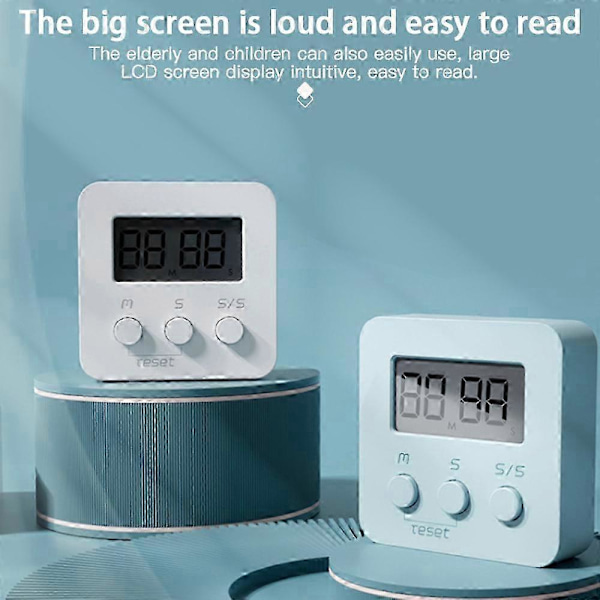 Digital Timer Påminnelse Timer Kjøkken Baking Student Postgraduate Eksamen Spørsmål Studie Stoppeklokke Trening Timer Elektronisk Timer White