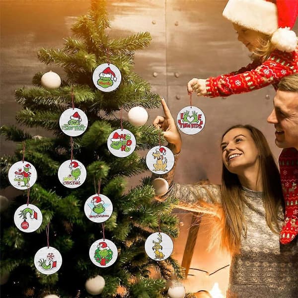 24 stk./sæt Grinches juletræspynt, søde træophæng