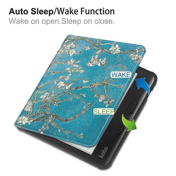 Kompatibel med Kobo Libra Colour Etui Auto Sleep / Wake Mønstertryk E-læser Cover Apricot
