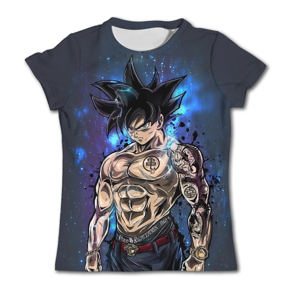 Child T-paidat Dragon Ball Z T-paita Anime T-paidat Sarjakuva Goku T-paidat Poikien vaatteet Lasten Topit 2024 Kesä Lyhythihaiset T-paidat dark khaki Kids 140cm