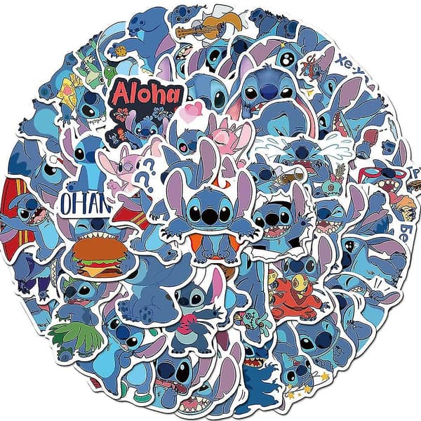 50 kpl/setti Lilo & Stitch -tarrat Vedenpitävät pullotietokonetarrat