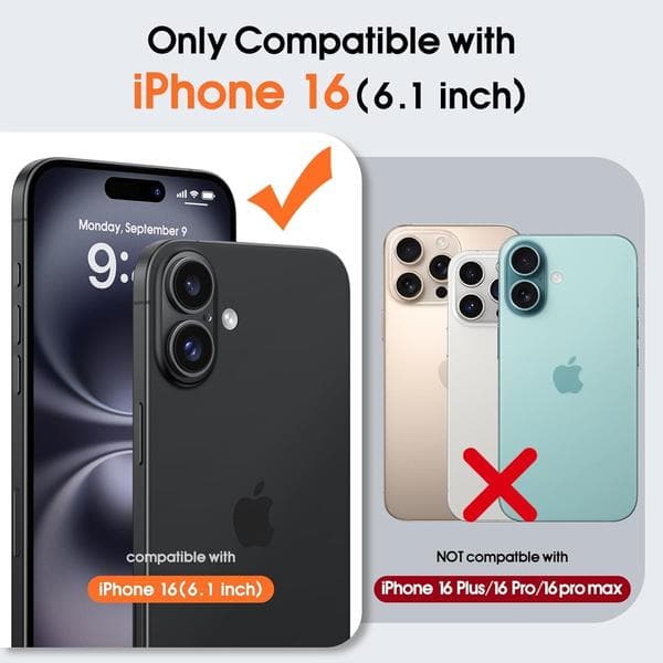 Sött tecknat skal för iPhone 16 6.1 tum, Rosa