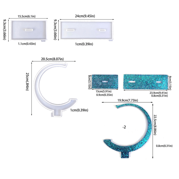 Tyuhe 3 stk silikonform Slitesterk fleksibel smykkestativ Enkel å bruke Smykkestativ Støpeform for hjemmet
