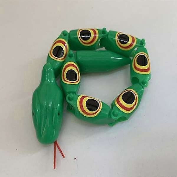 Vriden Ledad Orm Nostalgisk Lättviktig Plast Rolig Ledad Orm Skämtleksak för Nöje Yellow