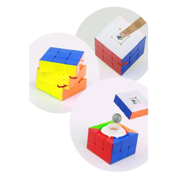 Yuxin Professional 3x3x3 Treasure Box Magic Cube Speed ​​Puzzle 3x3 Surprise Cube Pedagogiske Leker Gaver 66mm (klistremerkeløs)