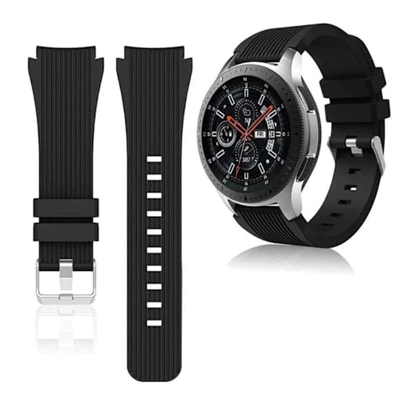 Silikonearmbånd til Samsung Galaxy Watch 22 mm Sort