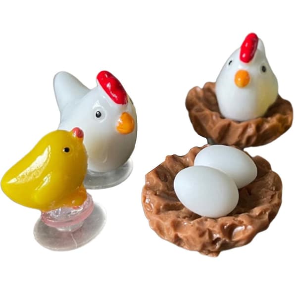 4 stk/sett Søte 3D Kylling Charms For Crocs DIY Matchende Sko Dekor, Sko Tilbehør Hull Sko Dekor