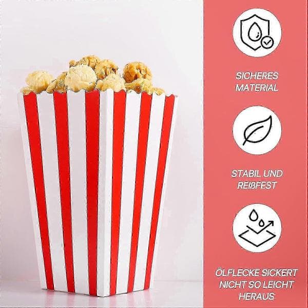 100 stk popcornposer, popcornposer små popcornbokser rød og hvit
