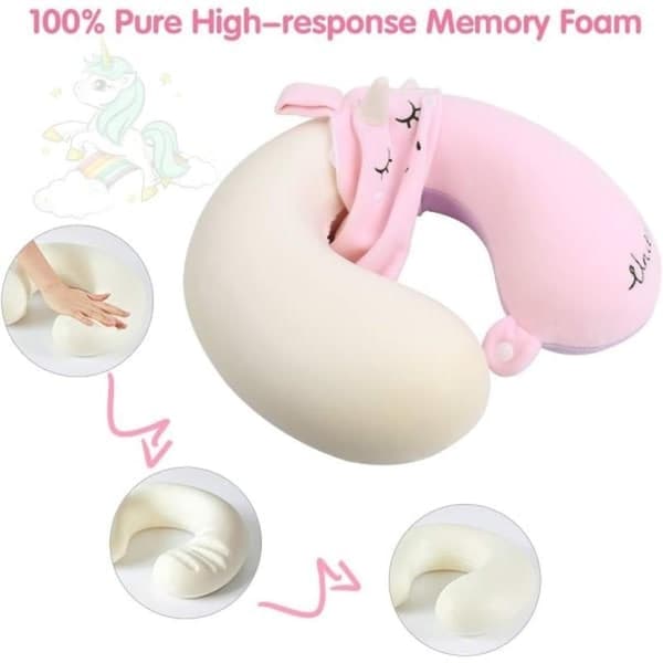 Resenackkudde för barn, Enhörningsbilkudde för småbarn, U-formad kudde