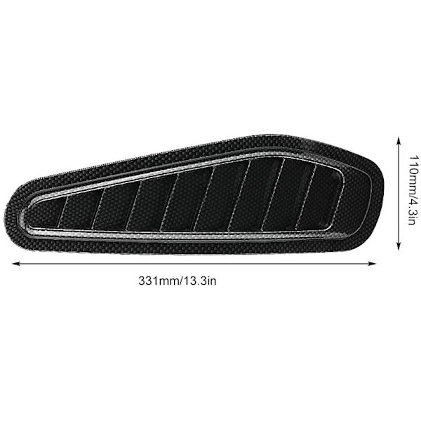 Auton ilmanottoaukon säleikkö, 2 kpl ABS-auton etuilmanottoaukot, universal konepellin autonosat auton konepellille, musta