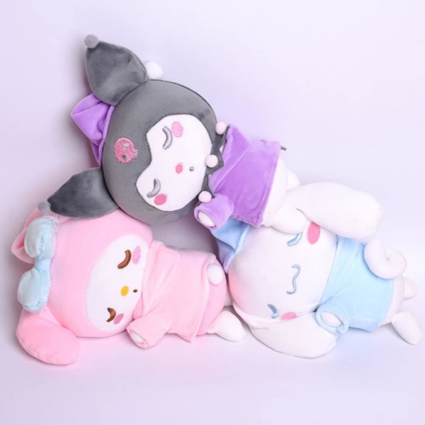 Blødt plyslegetøj, fyldt anime Sød Kuromi My Melody Cinnamoroll plys, 20 cm sød Kawaii plys-legetøj julefødselsdagsgave (Pink Melody) Pink Melody