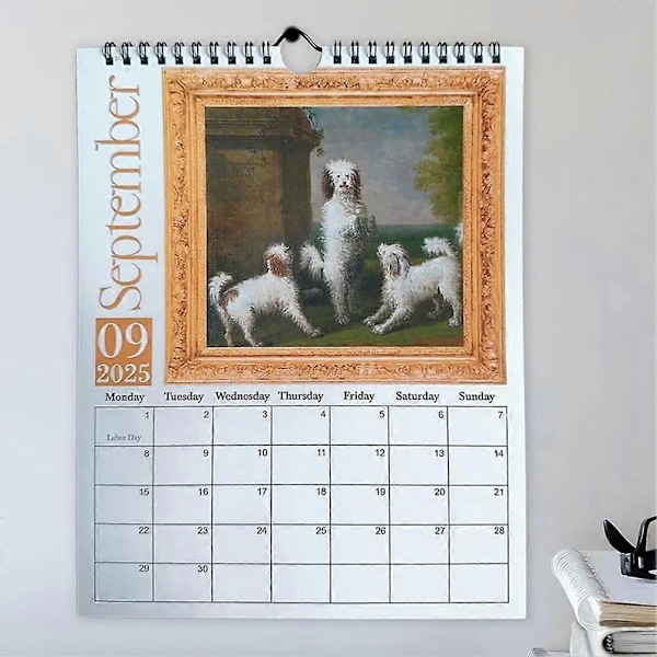2025 Väggkalender Hundar Mystik Medeltida Hundar Väggkalender Intressant Månadskalender för Hemmet As Shown