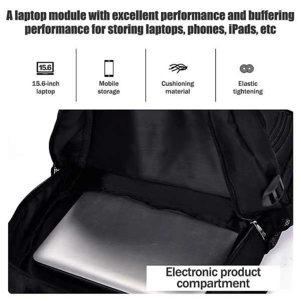 Herre Kvinner multifunksjonsryggsekk Business Outdoor Travel Laptop Bag Pustende Justerbar ryggsekk Gaver Black