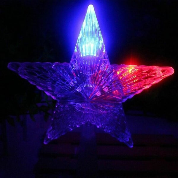 3d Hollow Star Tree Topper Led färgglada ljus hänge jul utomhusdekor Colourful 30Lights