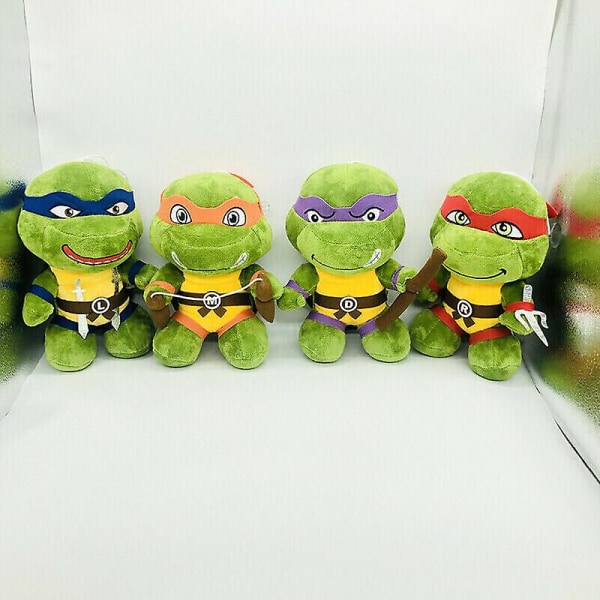 25 cm Teenage Mutant Ninja Turtles Tmnt Leo Raph Blødt udstoppet plys dukkelegetøj A SET