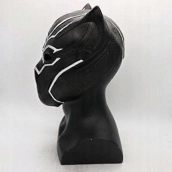 Maske Fuld Ansigt Sort Panter Maske Latex Superhelt Sort black