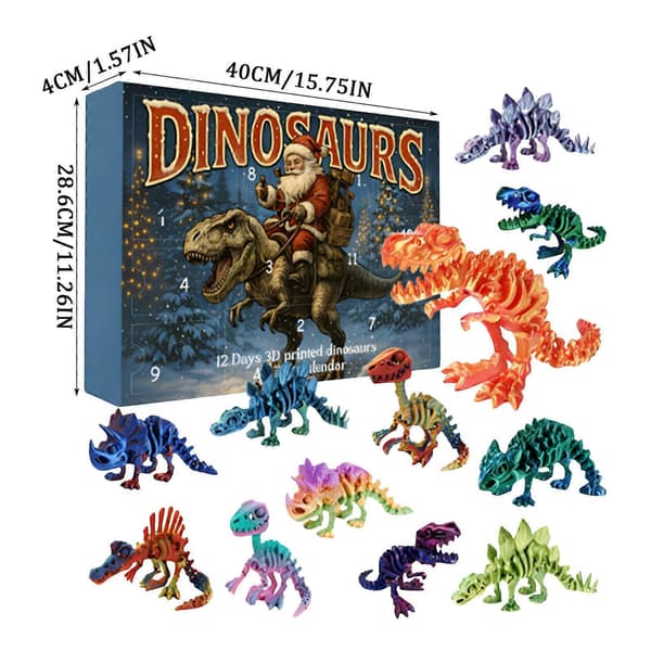 3D 12 kpl joululahja joulukalenteri dinosauruslelu lapsille