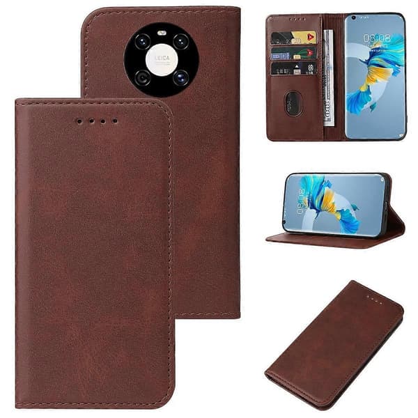 Magnetisk læder telefoncover til Huawei Mate 40E 4G Brown