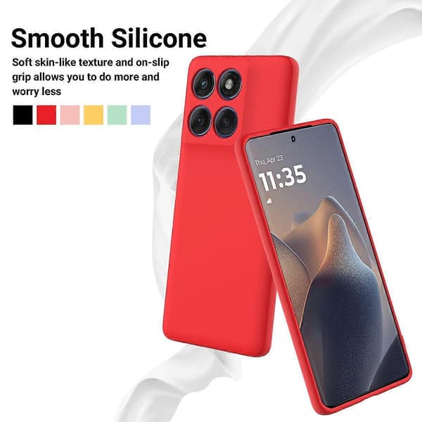 Flytande silikonfodral med handrem för Motorola Edge 60 Pro 5G Red